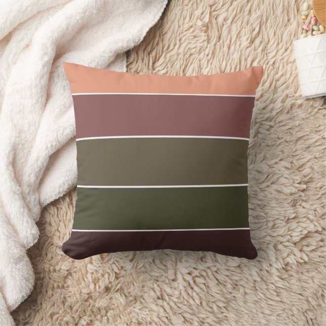 Elegant Pastel Stripe Mönster Fall Thankgiving Kudde (Filt)