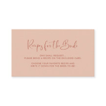 Elegant Pastel terracotta Recipe-begärandekort