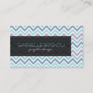 Elegant Pastel Tones Chevron Mönster Visitkort
