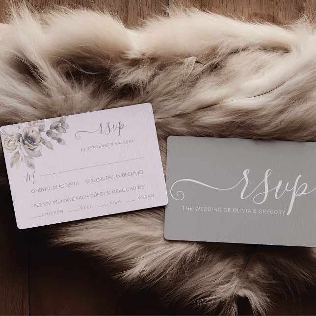 Elegant Pastel Vår Flower Bröllop Meal Choal Choal OSA Kort (Elegant Pastel Spring Flower Wedding Meal Choice RSVP Card)