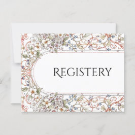 Elegant Pastel Vintage Blommigt Bröllop Registerhe Vykort
