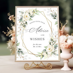 Elegant Pastel Vit ros Advice & Önskemål Poster