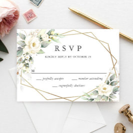 Elegant Pastel Vit ros Eucalyptus Bröllop OSA Kort