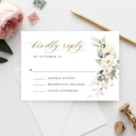 Elegant Pastel Vit ros Eucalyptus Bröllop OSA Kort