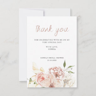 Elegant Pastel Watercolor-Blommigt Tack Kort
