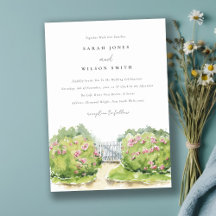 Elegant Pastel Watercolor Cottage Garden Wedding