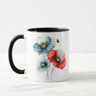 Elegant Pastel Watercolor Floral Illustration Mugg