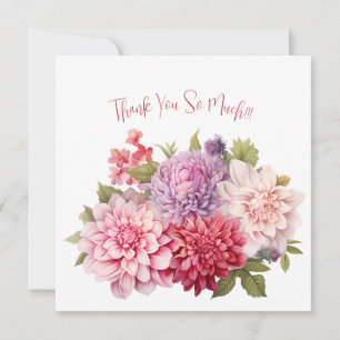Elegant Pastel Watercolor Flowers (vattenfärgslådo Tack Kort
