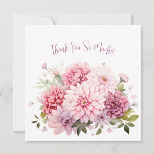 Elegant Pastel Watercolor Flowers (vattenfärgslådo Tack Kort
