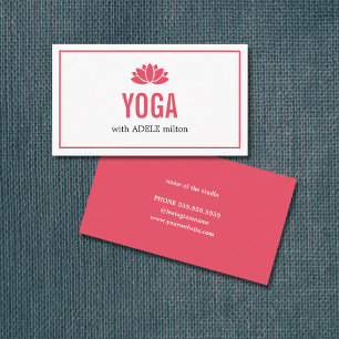 Elegant Pastel White Lotus Yoga Instructor Visitkort