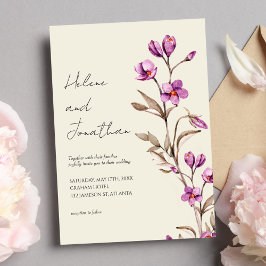 Elegant Pastel WildblomBoho bröllopsinbjudan Inbjudningar