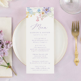 Elegant Pastel Wildflower Garden Wedding Meny