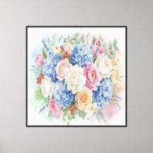 Elegant pastell akvarell blomsterbukett