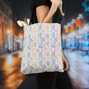 Elegant pastell akvarell påskränder ägg tygkasse