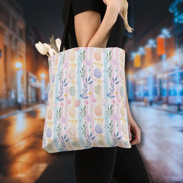 Elegant pastell akvarell påskränder ägg tygkasse (Skapare uppladdad)