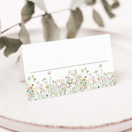 Elegant Pastell Äng med Vilda Blommor Bröllop Placeringskort
