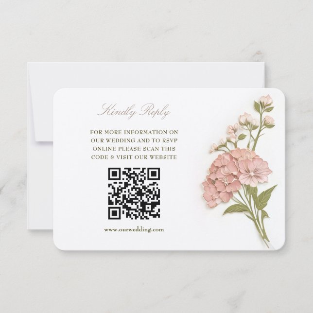 Elegant Pastell Blommig Bröllops-RSVP-Kort Inbjudningar (Framsida)