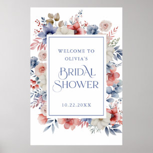 Elegant Pastell Blommig Bröllopsfest Välkommen Poster