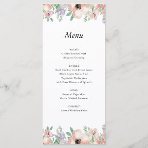 Elegant Pastell Blommig Evenemangsmeny Meny