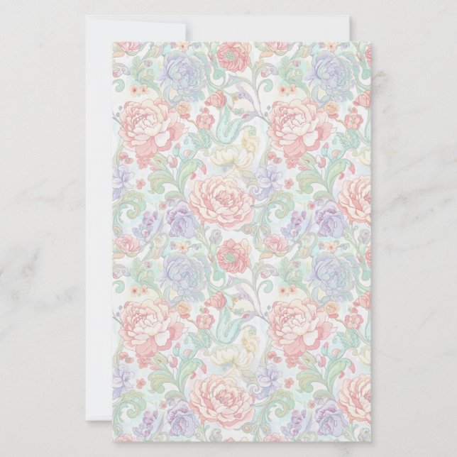 Elegant Pastell Blommig Tvåsidig Scrapbookpapper (Framsida)