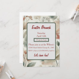 Elegant pastell blomsterlig påskbrunch-inbjudan inbjudningar