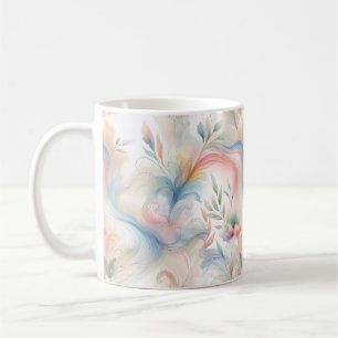 Elegant Pastell Botanisk Akvarell Kaffemugg