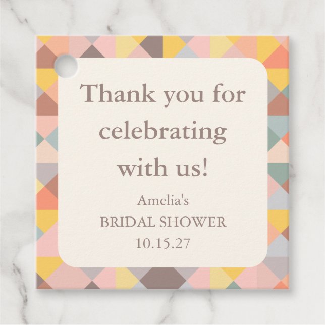 Elegant Pastell Bröllopsdusch Tack Gåvor Etiketter (Framsida)