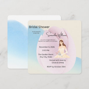 Elegant Pastell Bröllopsfestinladning – Modern I
