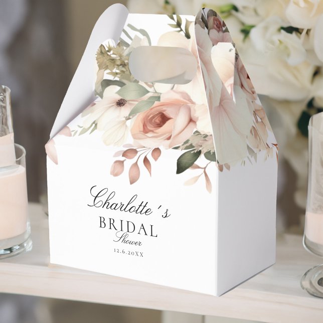 Elegant pastell bukett Bröllopsdusch     Presentaskar (Elegant pastel flower bouquet Bridal Shower Favor Boxes)