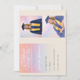 Elegant Pastell Födelsedagsfirande Utexamensinbjud Inbjudningar