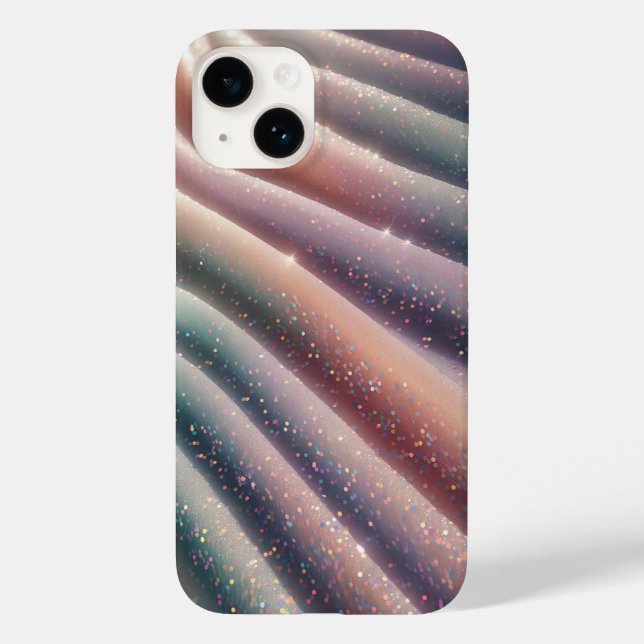 Elegant Pastell Iridescent Glitter Silkesvågor Glä (Baksida)