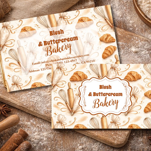 Elegant Pastell Konditoribranding Visitkort (Skapare uppladdad)