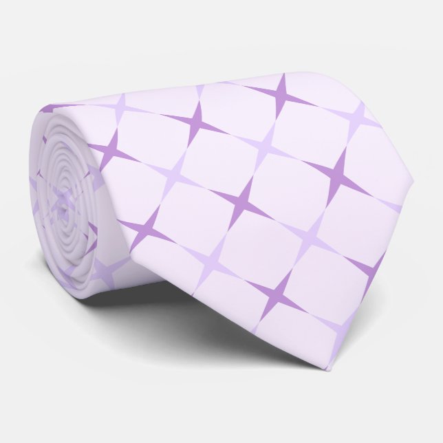 Elegant Pastell Lavendel Geometrisk Stjärna Halsdu Slips (Rullad)