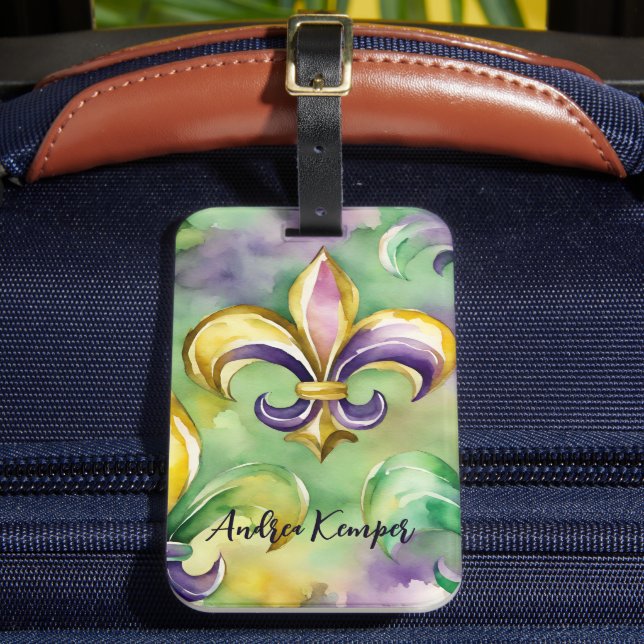 Elegant Pastell Mardi Gras  Bagagebricka (Framsida Insitu 2)
