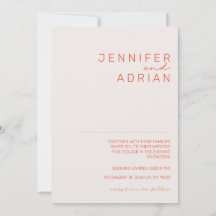 Elegant Pastell Minimal Vit och Röd Modern Enkel
