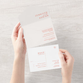 Elegant Pastell Minimal Vit och Röd Modern Försegl