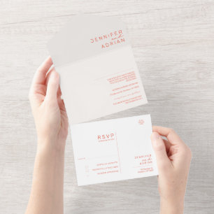 Elegant Pastell Minimal Vit och Röd Modern Försegl