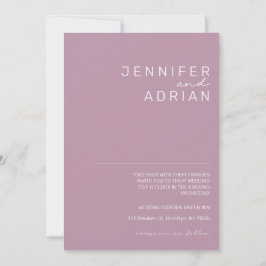 Elegant Pastell Minimalistisk Lila Modern Enkel Br Inbjudningar