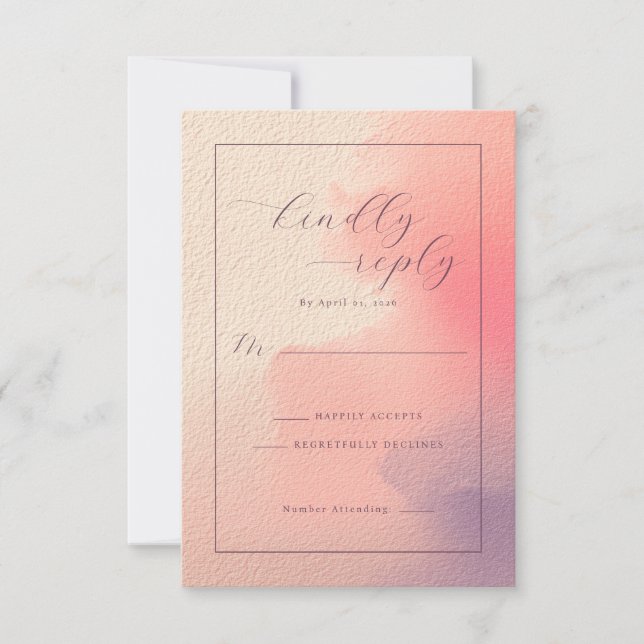 Elegant Pastell Ombre RSVP OSA Kort (Framsida)