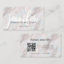 Elegant Pastell Opalsten Anpassad QR-kod Unik Visitkort