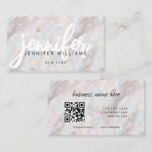 Elegant Pastell Opalsten Anpassad QR-kod Unik Visitkort