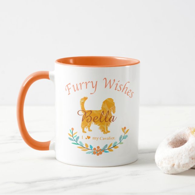 Elegant Pastell Orange Cavalier | Anpassad Jul Mugg (Med munk)