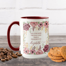 Elegant pastell rosa blomma Ordspråksboken 31  Mugg