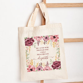 Elegant pastell rosa blomma Ordspråksboken 31 Tygkasse