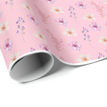 Elegant Pastell Rosa Blommig Ditsy Mönster Inpackn