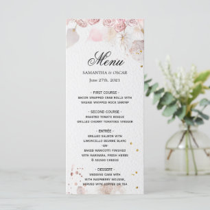Elegant Pastell Rosa Blommig Ram Fin Meny