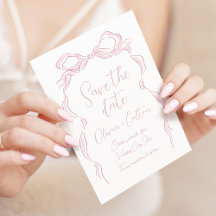 Elegant Pastell Rosa Handritad Slinga Spara Datum