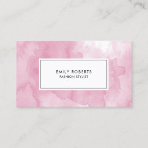 Elegant Pastell Rosa Kreativ Akvarell Visitkort