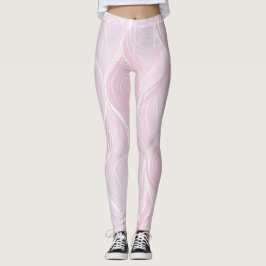 Elegant Pastell Rosa Rosvåg Abstrakt Mönster Leggings