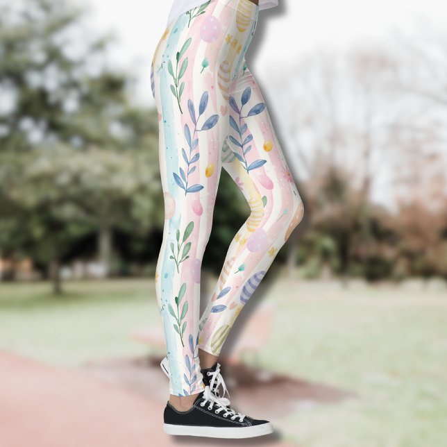 Elegant pastell vattenfärg påskränder ägg leggings (Skapare uppladdad)